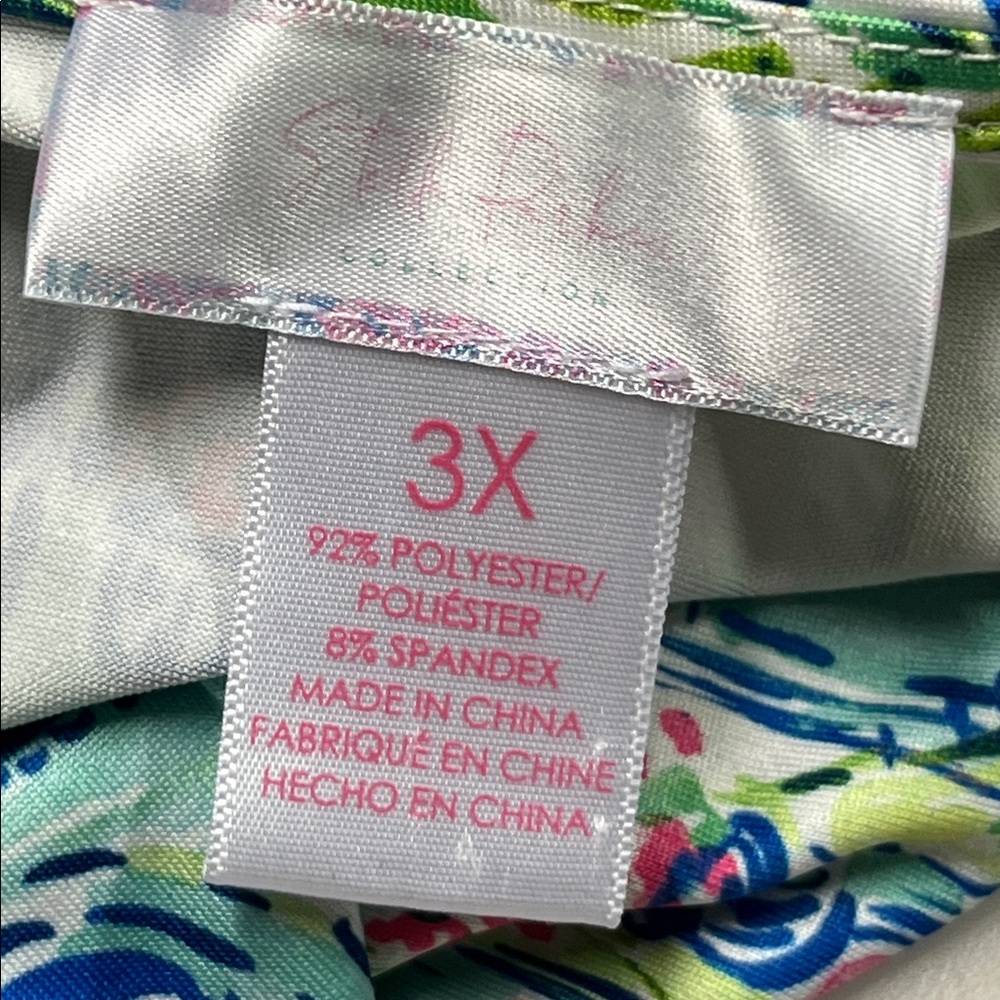 STELLA PARKER Cruise Summer Party Gold Buttons Stretch Tropical Print Sheath 3X - Picture 4 of 16
